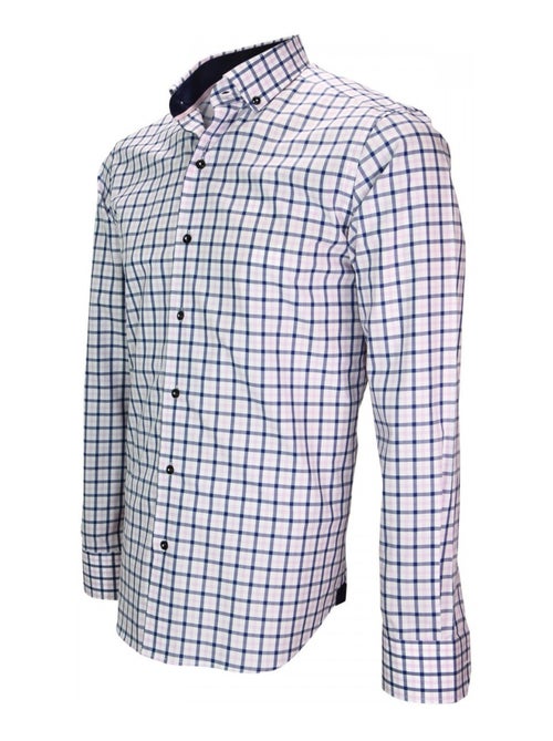 Chemise homme casual coupe cintrée AREZO Emporio balzani Blanc , Bleu , 41 - Kiabi