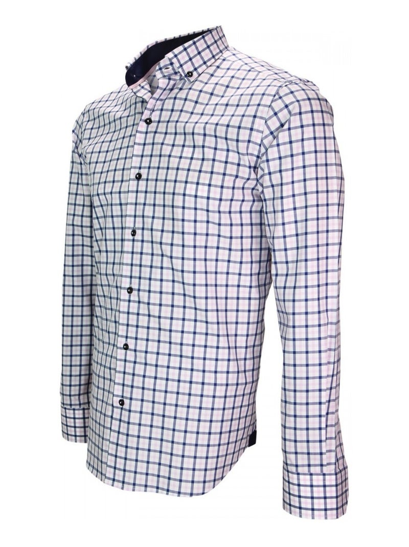 Chemise homme casual coupe cintrée AREZO Emporio balzani Blanc , Bleu , 41 Blanc Bleu - Kiabi