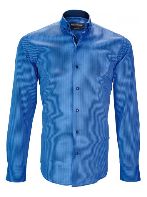 Chemise homme casual coupe cintrée AREZO Emporio balzani Bleu , 44 - Kiabi