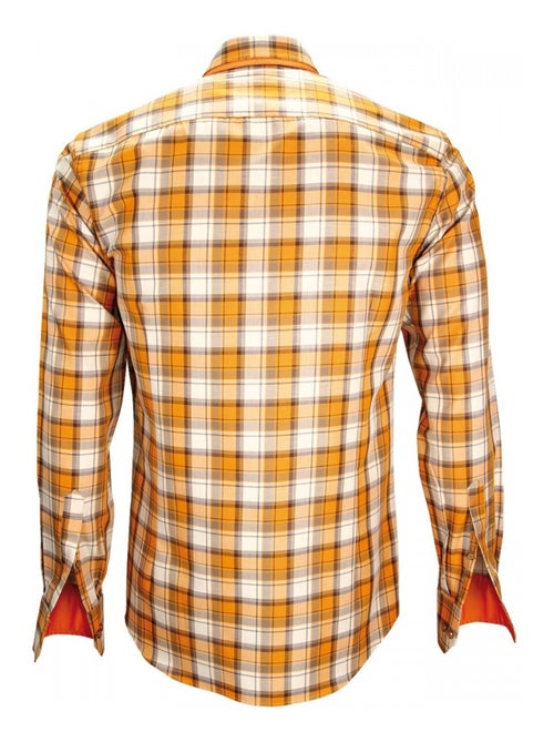 Chemise homme casual coupe cintrée DEVON Andrew Mac Allister Orange , 43 - Kiabi
