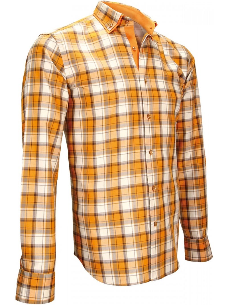 Chemise homme casual coupe cintrée DEVON Andrew Mac Allister Orange - Kiabi