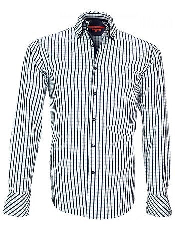 Chemise homme casual coupe cintrée SHEFFIELDS Andrew Mac Allister Blanc , Bleu , 44