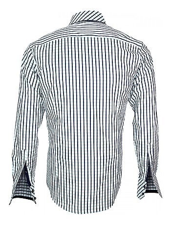 Chemise homme casual coupe cintrée SHEFFIELDS Andrew Mac Allister Blanc , Bleu , 44