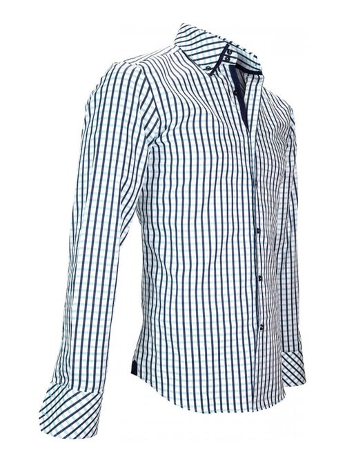 Chemise homme casual coupe cintrée SHEFFIELDS Andrew Mac Allister Bleu , 42 - Kiabi