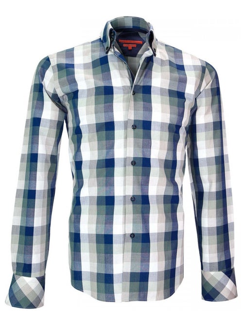 Chemise homme casual coupe cintrée SHEFFIELDS Andrew Mac Allister Bleu , 42 - Kiabi