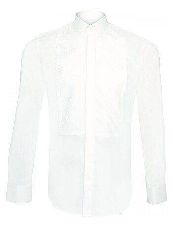 Chemise homme cérémonie coupe cintrée PLASTRON Emporio balzani Blanc , 42