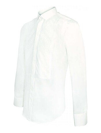 Chemise homme cérémonie coupe cintrée PLASTRON Emporio balzani Blanc , 42