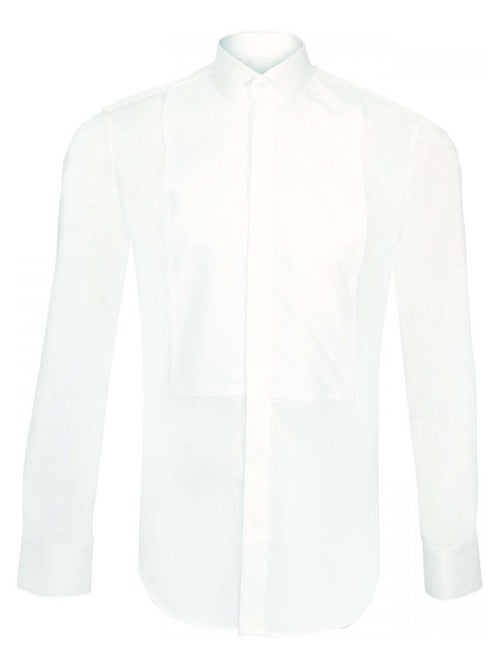 Chemise homme cérémonie coupe cintrée PLASTRON Emporio balzani Blanc , 42 - Kiabi
