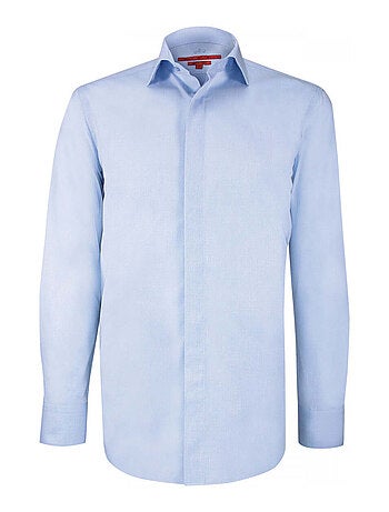 Chemise homme cérémonie tissu armuré coupe cintrée CEREMONY Andrew Mac Allister Bleu , 41