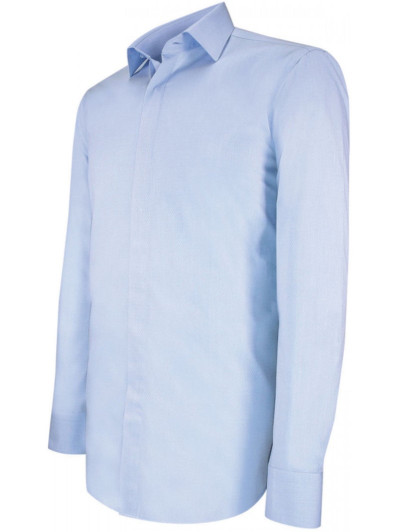 Chemise homme cérémonie tissu armuré coupe cintrée CEREMONY Andrew Mac Allister Bleu , 38 Bleu - Kiabi
