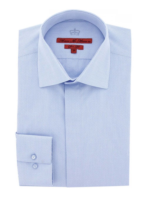 Chemise homme cérémonie tissu armuré coupe cintrée CEREMONY Andrew Mac Allister Bleu , 41 - Kiabi