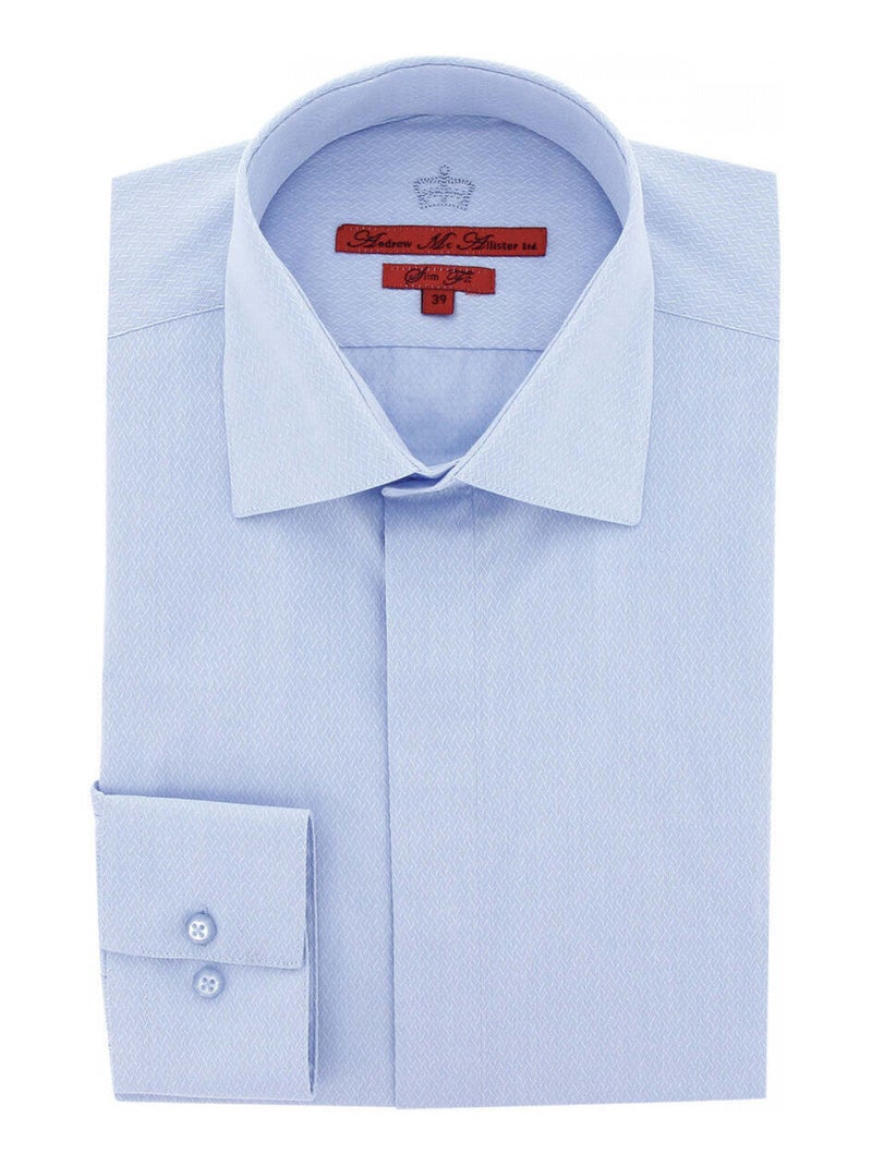 Chemise homme cérémonie tissu armuré coupe cintrée CEREMONY Andrew Mac Allister Bleu , 41 Bleu - Kiabi