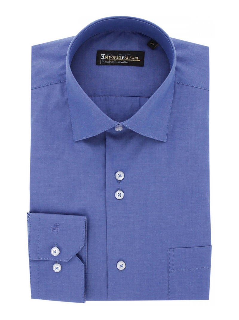 Chemise homme classique business coupe droite AMOS Emporio balzani Bleu ciel , 38 Bleu - Kiabi