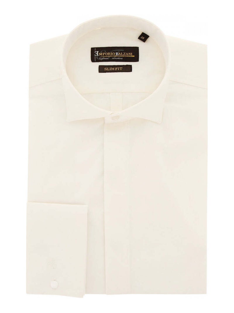 Chemise homme col cassé coupe cintrée PREMIUM Emporio balzani Blanc , 45 Blanc - Kiabi