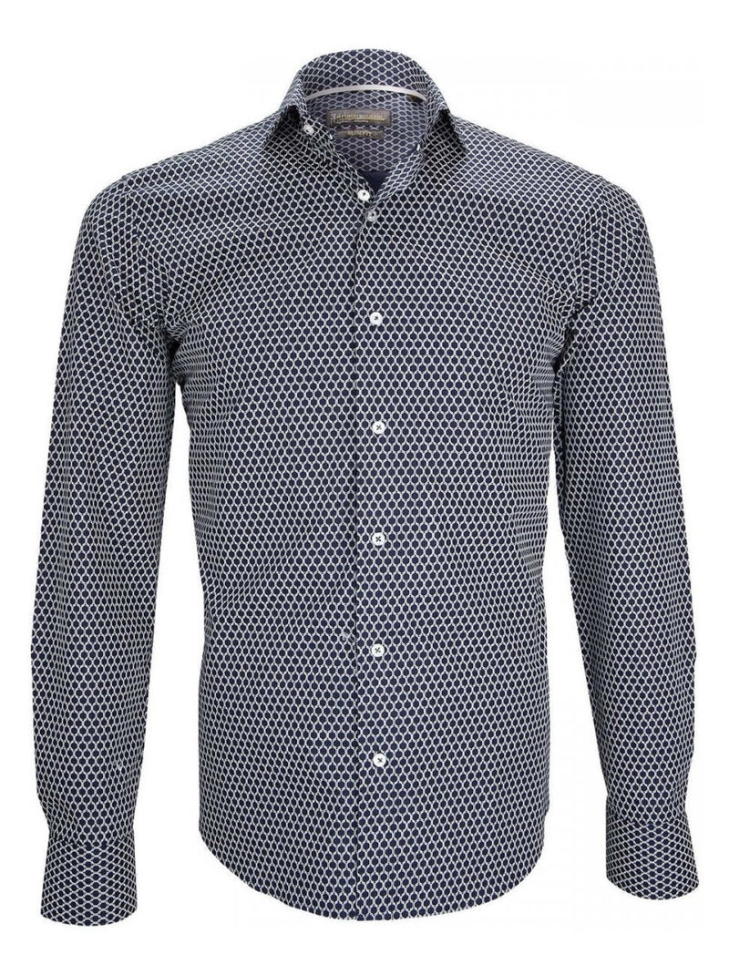 Chemise homme col italien coupe cintrée GAETANO Emporio balzani Bleu , 41 Bleu - Kiabi