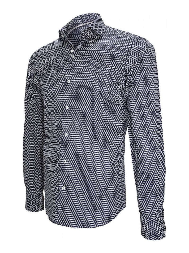 Chemise homme col italien coupe cintrée GAETANO Emporio balzani Bleu - Kiabi