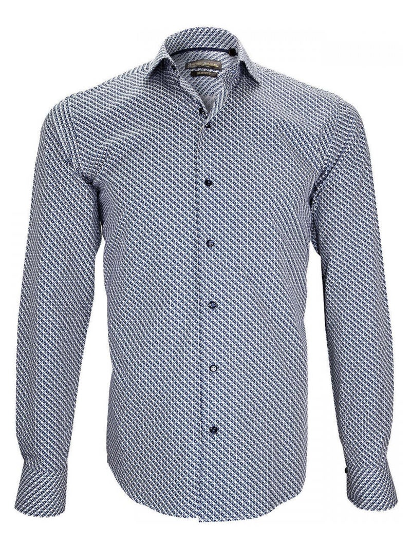 Chemise homme col italien coupe cintrée GAETANO Emporio balzani Bleu - Kiabi