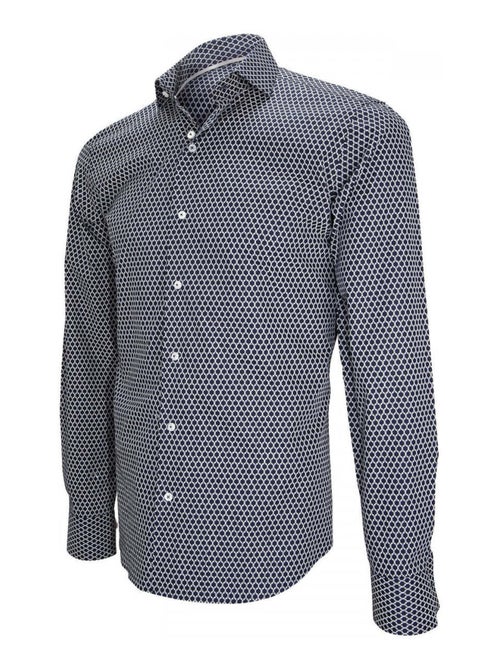 Chemise homme col italien coupe cintrée GAETANO Emporio balzani Bleu nuit , 39 - Kiabi