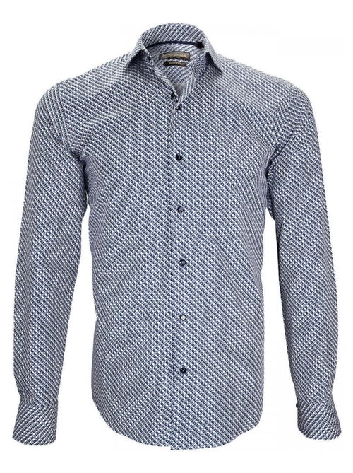 Chemise homme col italien coupe cintrée GAETANO Emporio balzani Bleu nuit , 39 - Kiabi