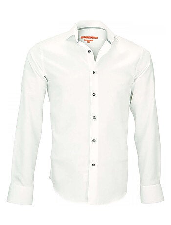 Chemise homme col Italien coupe cintrée HARRY Andrew Mac Allister Blanc cassé , 38