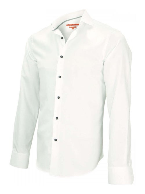 Chemise homme col Italien coupe cintrée HARRY Andrew Mac Allister Blanc , Bleu ciel , 40 - Kiabi