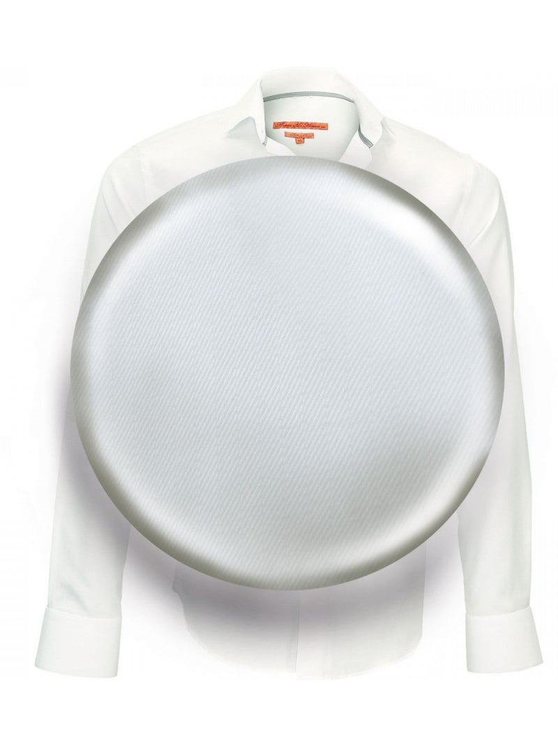Chemise homme col Italien coupe cintrée HARRY Andrew Mac Allister Blanc Bleu ciel - Kiabi