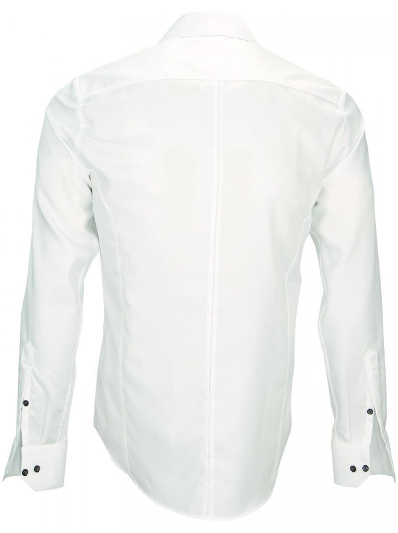 Chemise homme col Italien coupe cintrée HARRY Andrew Mac Allister Blanc Bleu ciel - Kiabi