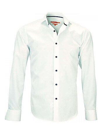 Chemise homme col Italien coupe cintrée HARRY Andrew Mac Allister Blanc cassé , 38