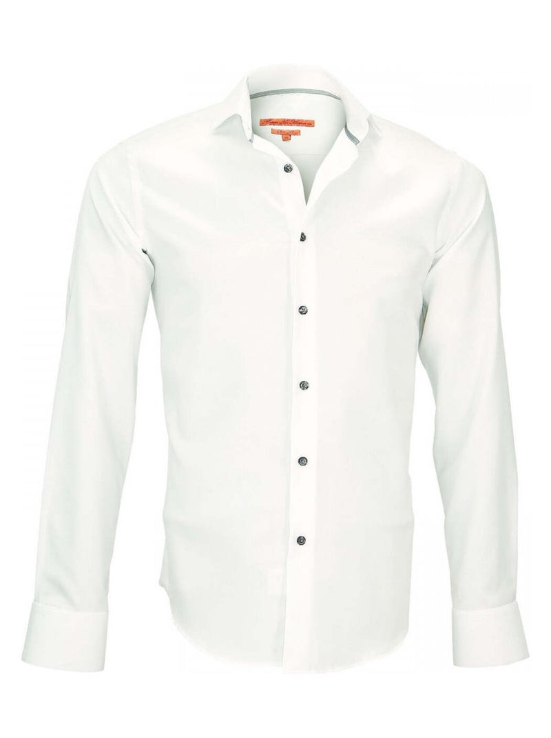 Chemise homme col Italien coupe cintrée HARRY Andrew Mac Allister Blanc cassé , 38 Blanc - Kiabi