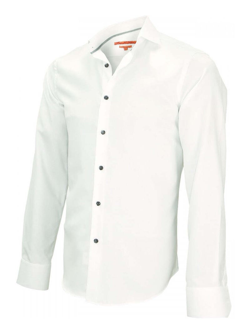 Chemise homme col Italien coupe cintrée HARRY Andrew Mac Allister Blanc - Kiabi