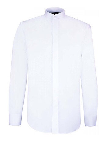 Chemise homme col mao coupe cintrée MAHAUT Emporio balzani Blanc , 44
