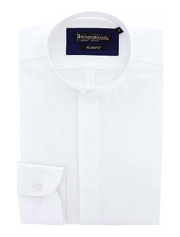 Chemise homme col mao coupe cintrée MAHAUT Emporio balzani Blanc , 44