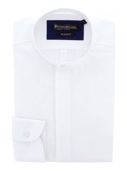Chemise homme col mao coupe cintrée MAHAUT Emporio balzani Blanc , 44 - Kiabi