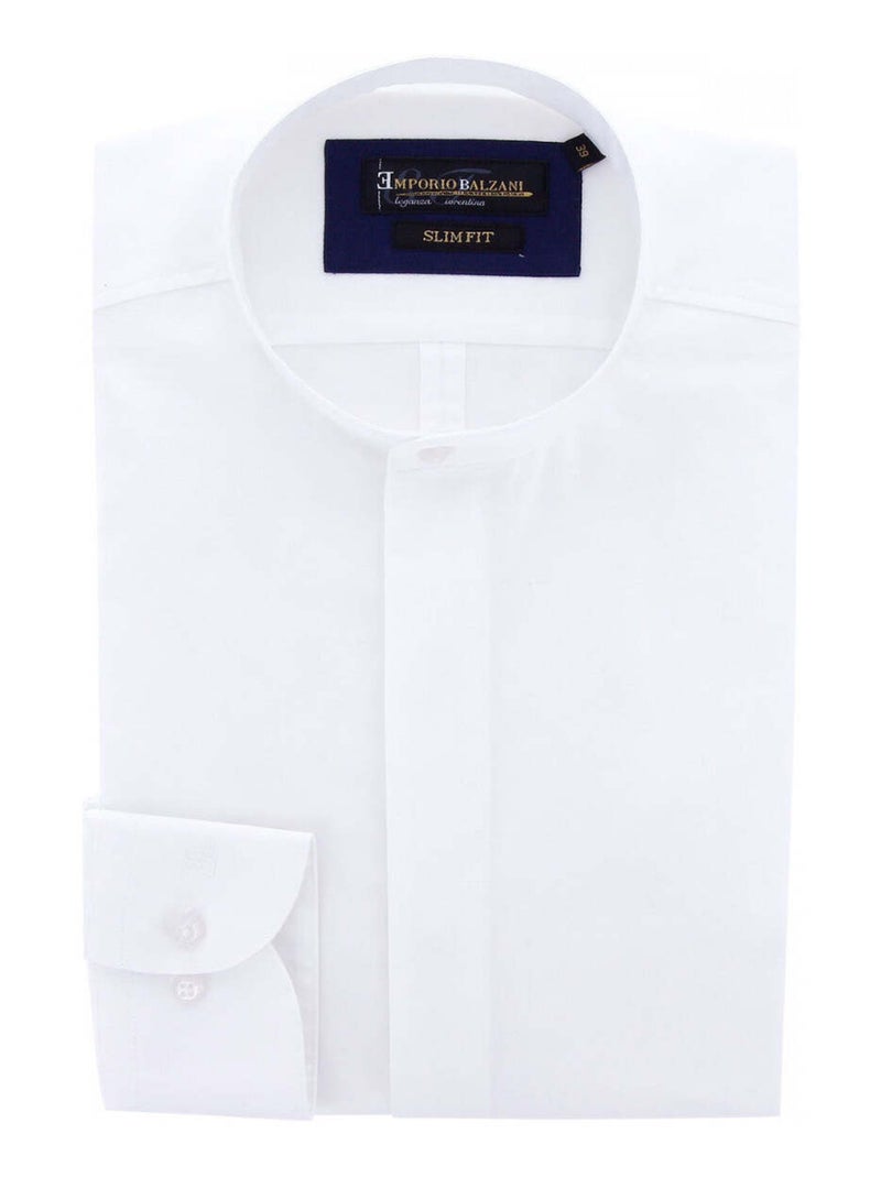 Chemise homme col mao coupe cintrée MAHAUT Emporio balzani Blanc , 44 Blanc - Kiabi