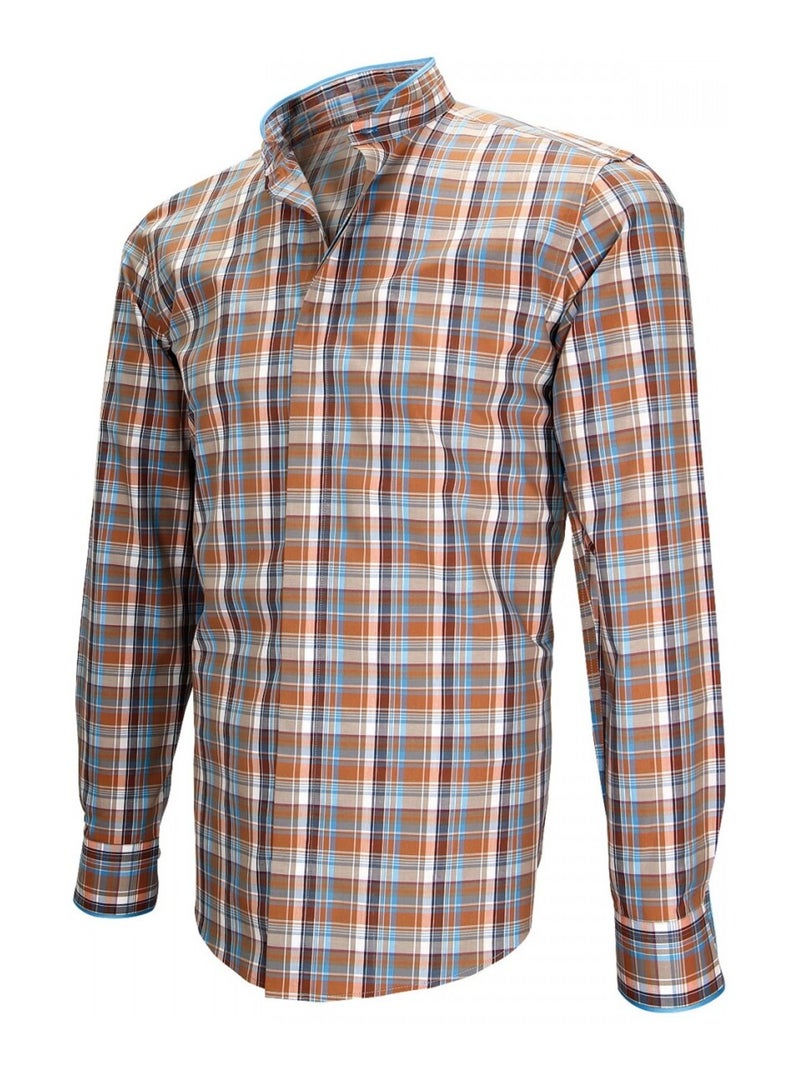 Chemise homme col mao coupe cintrée WINCH Andrew Mac Allister Beige , 44 Beige - Kiabi