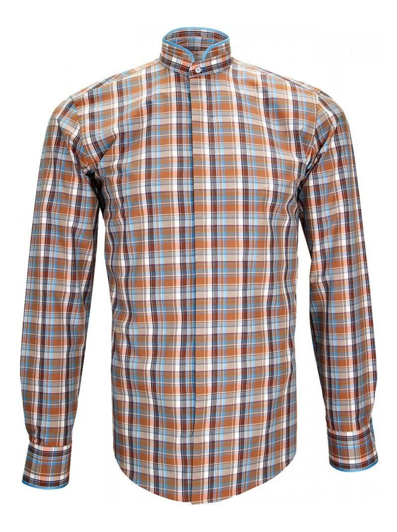 Chemise homme col mao coupe cintrée WINCH Andrew Mac Allister Orange - Kiabi