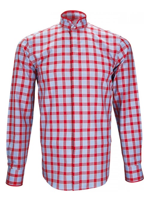 Chemise homme col mao coupe cintrée WINCH Andrew Mac Allister Rouge , 40 - Kiabi