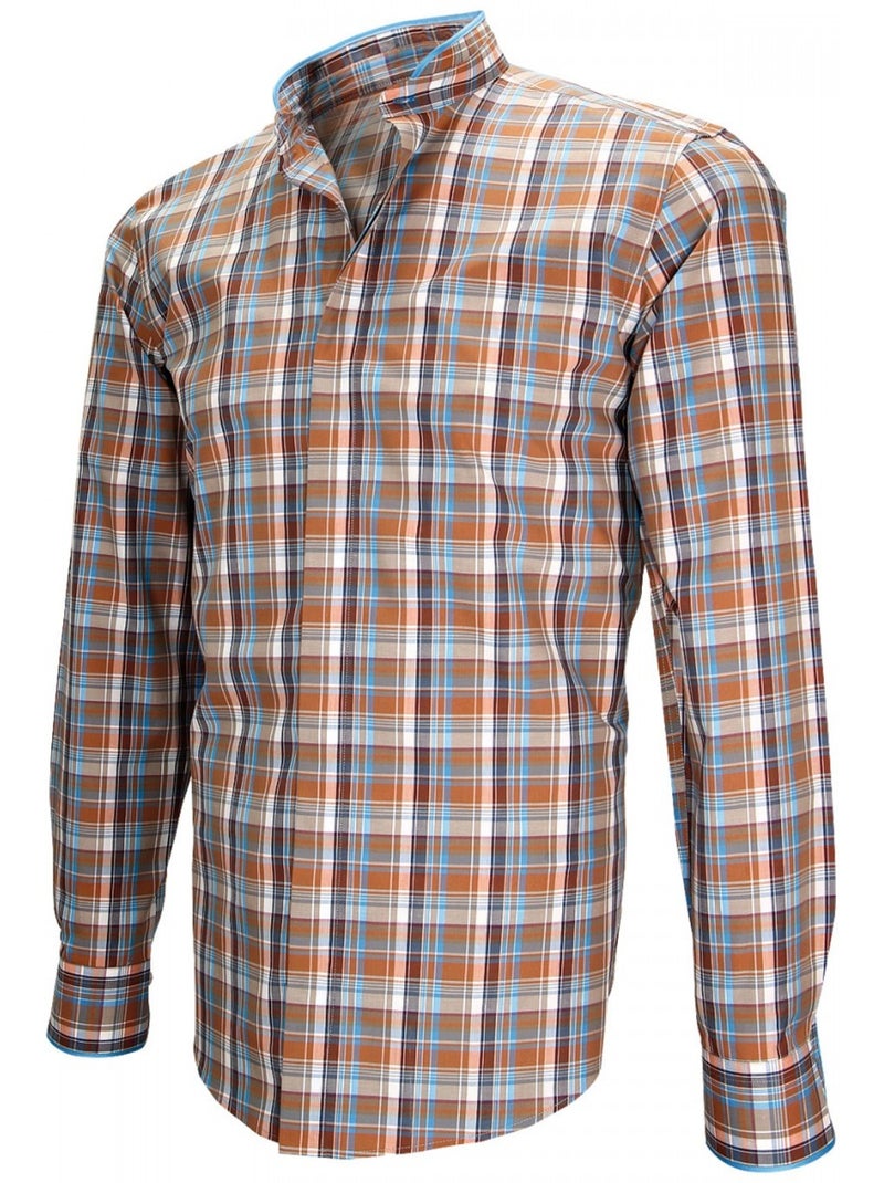 Chemise homme col mao coupe cintrée WINCH Andrew Mac Allister Rouge , 40 Rouge - Kiabi