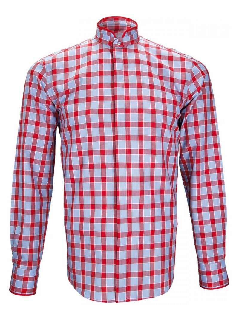 Chemise homme col mao coupe cintrée WINCH Andrew Mac Allister Rouge - Kiabi