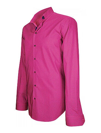 Chemise homme col officier coupe cintrée PUNTO Emporio balzani Rose , 42