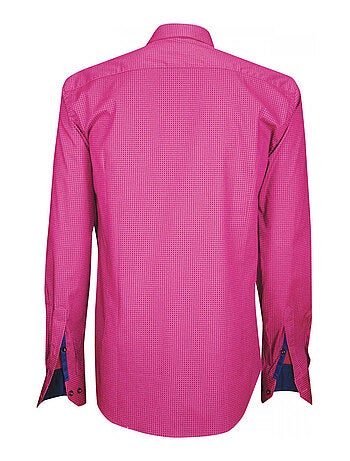 Chemise homme col officier coupe cintrée PUNTO Emporio balzani Rose , 42