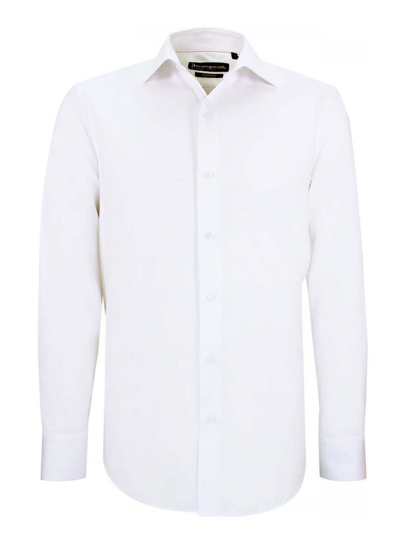 Chemise homme coupe ajustée tissu armuré uni coupe cintrée CUCITO Emporio balzani Blanc , 39 Blanc - Kiabi