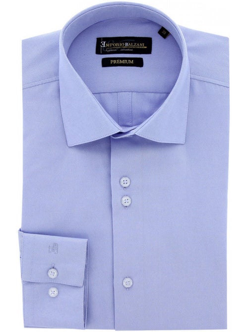 Chemise homme coupe ajustée tissu armuré uni coupe cintrée CUCITO Emporio balzani - Kiabi Chemise homme coupe ajustée tissu armuré uni coupe cintrée CUCITO Emporio balzani - Kiabi
