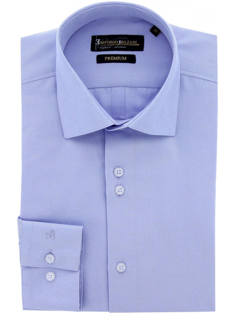 Chemise homme coupe ajustée tissu armuré uni coupe cintrée CUCITO Emporio balzani Blanc - Kiabi