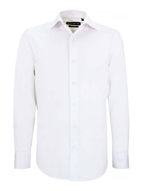 Chemise homme coupe ajustée tissu armuré uni coupe cintrée CUCITO Emporio balzani Gris , 39 - Kiabi