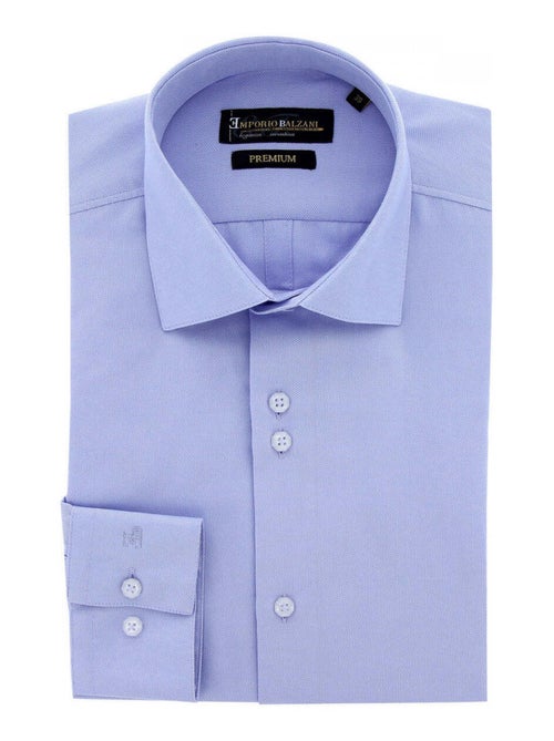 Chemise homme coupe ajustée tissu armuré uni coupe cintrée CUCITO Emporio balzani - Kiabi