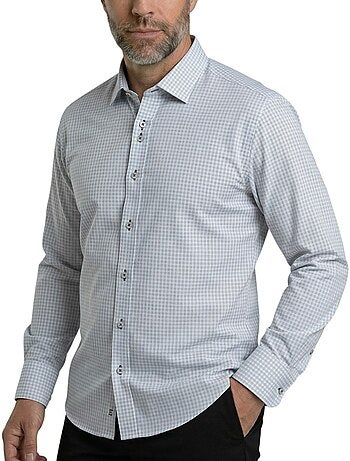 Chemise homme coupe droite à carreaux GIORDANO Emporio Balzani