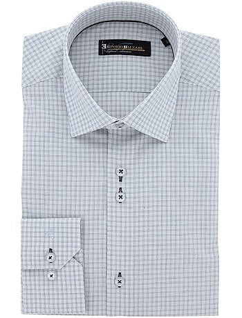 Chemise homme coupe droite à carreaux GIORDANO Emporio Balzani