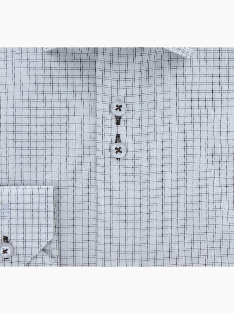 Chemise homme coupe droite à carreaux GIORDANO Emporio Balzani Blanc Bleu - Kiabi
