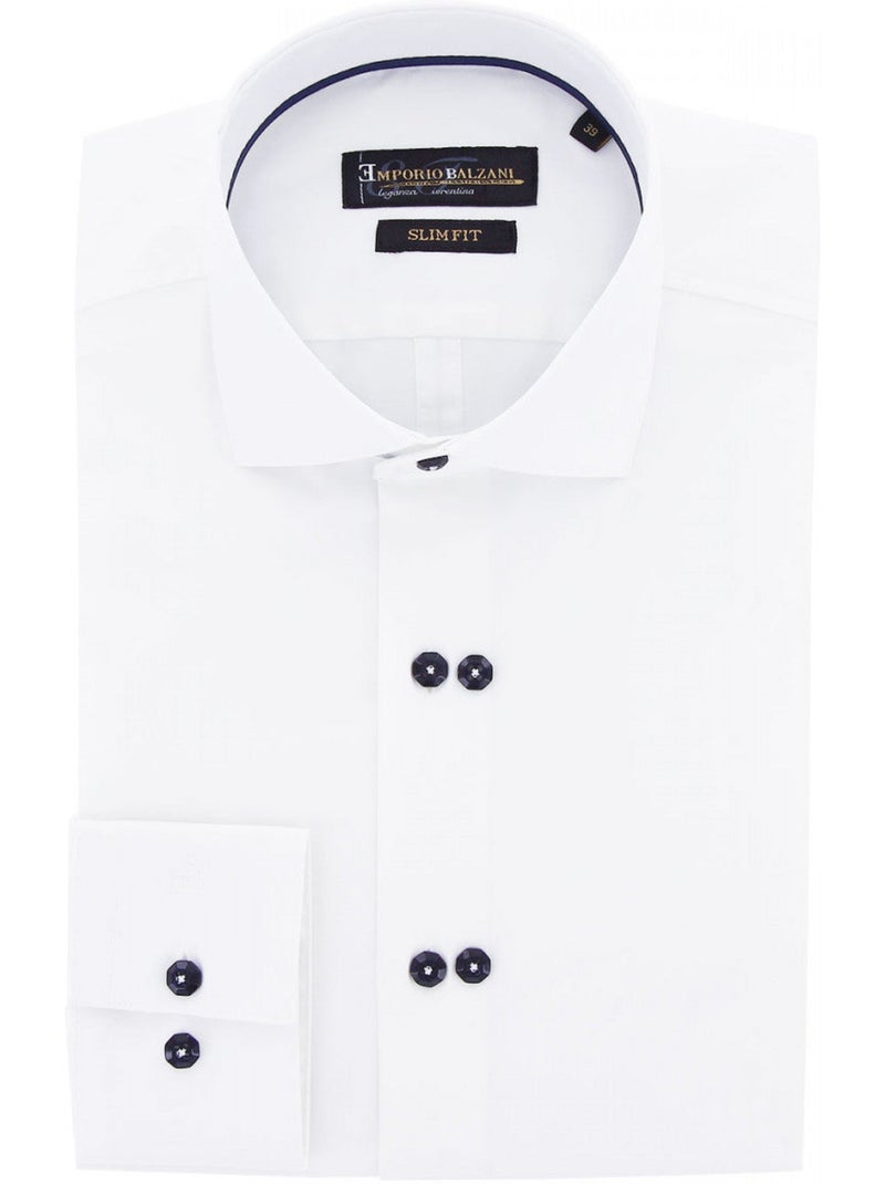 Chemise homme double boutonnage coupe cintrée DOTTIO Emporio balzani Noir - Kiabi